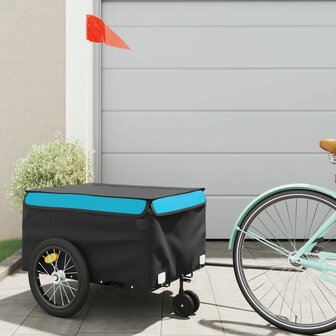 Fietstrailer 45 kg ijzer zwart en blauw 1