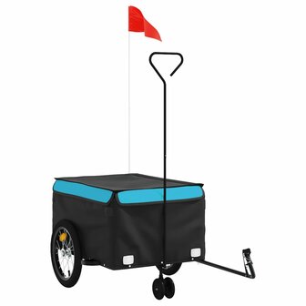 Fietstrailer 45 kg ijzer zwart en blauw 2