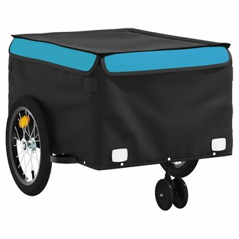 Fietstrailer 45 kg ijzer zwart en blauw 4