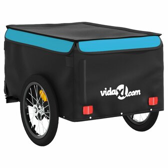 Fietstrailer 45 kg ijzer zwart en blauw 7