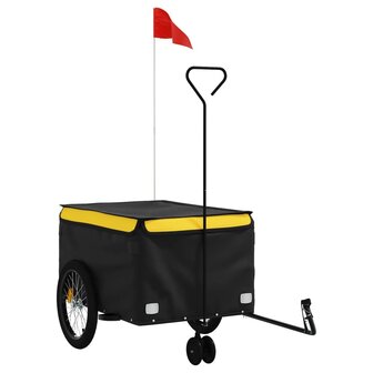 Fietstrailer 45 kg ijzer zwart en geel 2