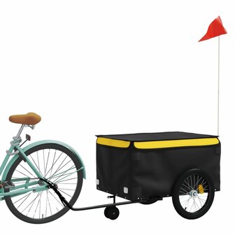 Fietstrailer 45 kg ijzer zwart en geel 3