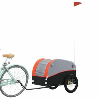 Fietstrailer 45 kg ijzer zwart en oranje 3