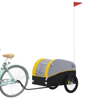 Fietstrailer 45 kg ijzer zwart en geel 3