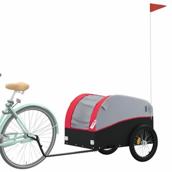Fietstrailer 45 kg ijzer zwart en rood 3