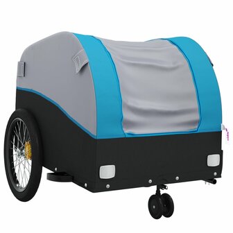 Fietstrailer 30 kg ijzer zwart en blauw 4