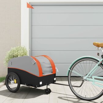 Fietstrailer 45 kg ijzer zwart en oranje 1