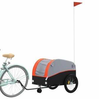 Fietstrailer 45 kg ijzer zwart en oranje 3