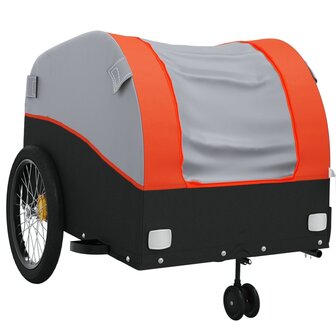 Fietstrailer 45 kg ijzer zwart en oranje 4