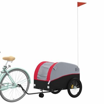 Fietstrailer 45 kg ijzer zwart en rood 3
