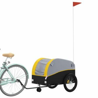 Fietstrailer 45 kg ijzer zwart en geel 3
