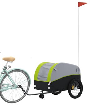Fietstrailer 45 kg ijzer zwart en groen 3