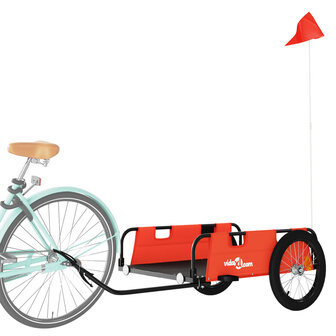 Fietstrailer oxford stof en ijzer oranje 3