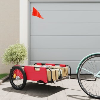 Fietstrailer oxford stof en ijzer rood 1