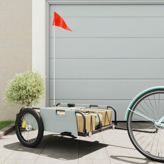 Fietstrailer oxford stof en ijzer grijs 1