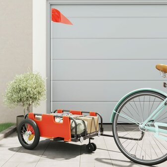 Fietstrailer oxford stof en ijzer oranje 1