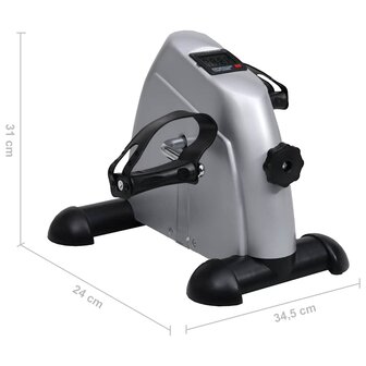 Mini Hometrainer met plastic vliegwiel (zilver) 5