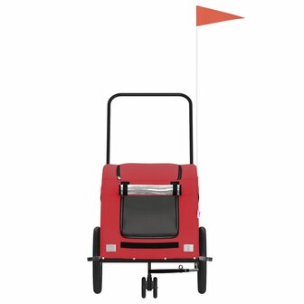 Hondenfietstrailer oxford stof en ijzer rood 4