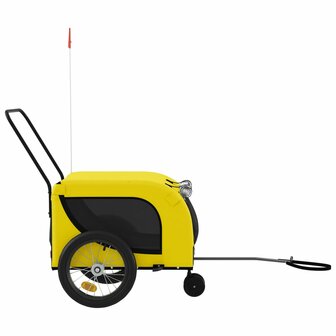 Hondenfietstrailer oxford stof en ijzer geel en zwart 5