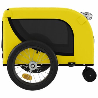 Hondenfietstrailer oxford stof en ijzer geel en zwart 6