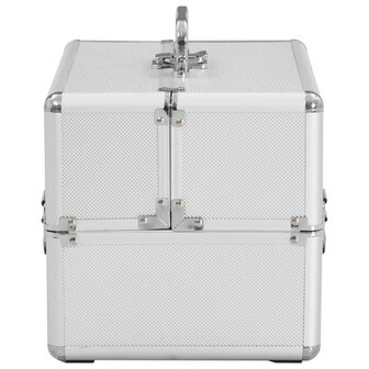 Make-up koffer 22x30x21 cm aluminium zilverkleurig  4