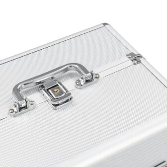 Make-up koffer 22x30x21 cm aluminium zilverkleurig  5