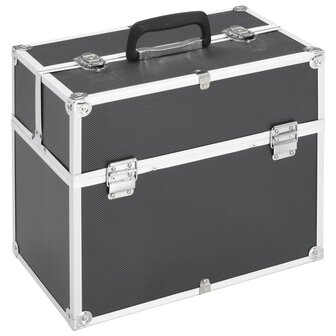 Make-up koffer 37x24x35 cm aluminium zwart 1