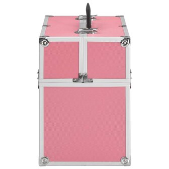 Make-up koffer 37x24x35 cm aluminium roze 4
