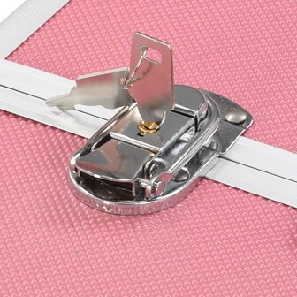 Make-up koffer 37x24x35 cm aluminium roze 6