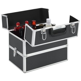 Make-up koffer 37x24x35 cm aluminium zwart 4