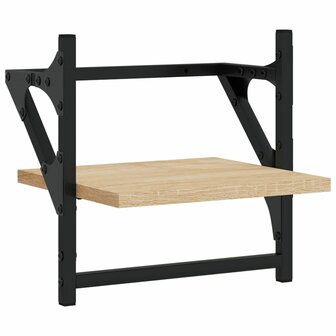 Wandschappen met stangen 2 st 30x25x30 cm sonoma eikenkleurig 4