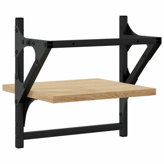 Wandschappen met stangen 2 st 30x25x30 cm sonoma eikenkleurig 7