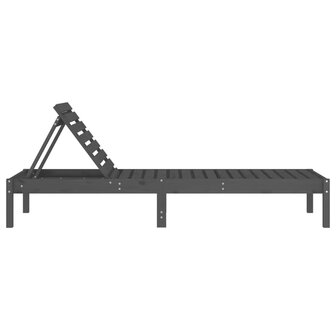 Ligstoel 199,5x60x74 cm massief grenenhout grijs 4
