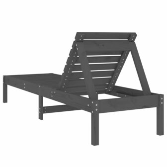 Ligstoel 199,5x60x74 cm massief grenenhout grijs 5