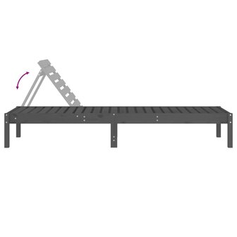 Ligstoel 199,5x60x74 cm massief grenenhout grijs 6