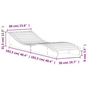 Ligbed 205x60x31,5 cm massief grenenhout wit 9