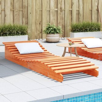 Ligbed 205x70x31,5 cm massief grenenhout wasbruin 1
