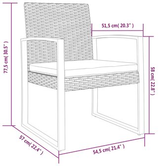 Tuinstoelen 2 st polypropeen rattan bruin 7