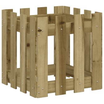 Plantenbak met hekontwerp 40x40x40 cm ge&iuml;mpregneerd grenenhout 2