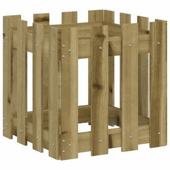 Plantenbak met hekontwerp 40x40x40 cm ge&iuml;mpregneerd grenenhout 4