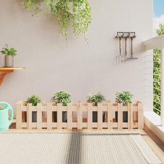 Plantenbak verhoogd met hekontwerp 150x30x30 cm grenenhout 1