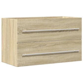 Wastafelkast 80x38,5x48 cm bewerkt hout oud houtkleurig 2