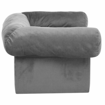 Hondenbank met lade 75x50x38 cm pluche grijs 5