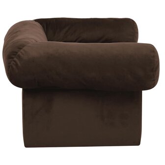 Hondenbank met lade 75x50x38 cm pluche bruin 5