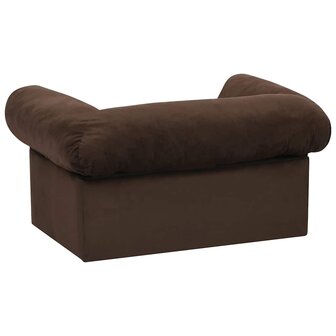 Hondenbank met lade 75x50x38 cm pluche bruin 6
