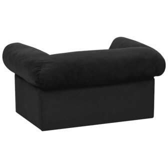 Hondenbank met lade 75x50x38 cm pluche zwart 6