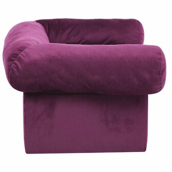 Hondenbank met lade 75x50x38 cm pluche bordeauxrood 5