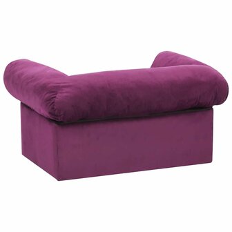 Hondenbank met lade 75x50x38 cm pluche bordeauxrood 6