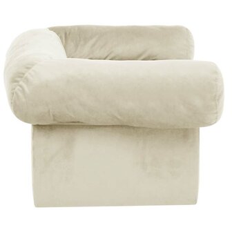 Hondenbank met lade 75x50x38 cm pluche cr&egrave;mekleurig 5