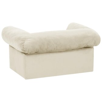 Hondenbank met lade 75x50x38 cm pluche cr&egrave;mekleurig 6